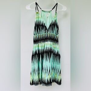 Free People Black and Green Halter Backless Sundress